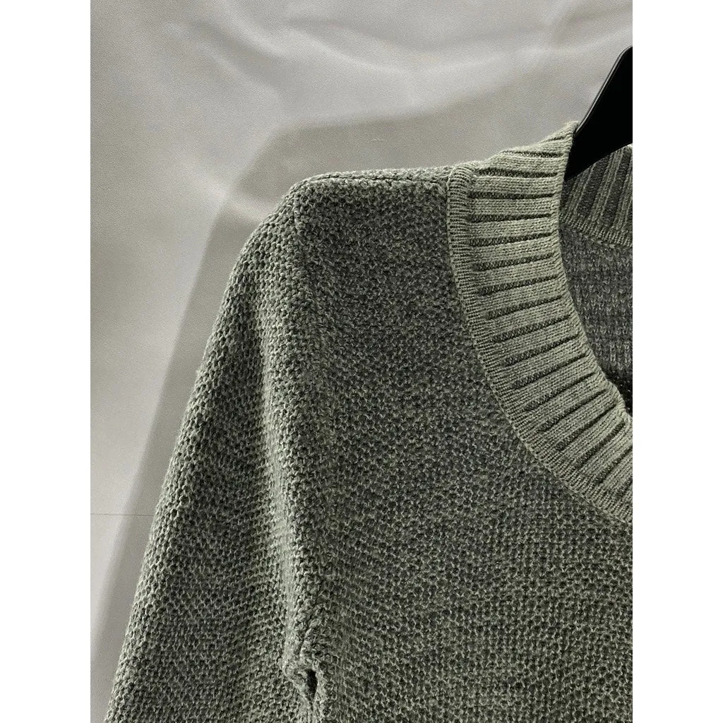 HORNY TOAD Women's Gray Eclair Knit Merino Wool Long Sleeve Sweater SZ S