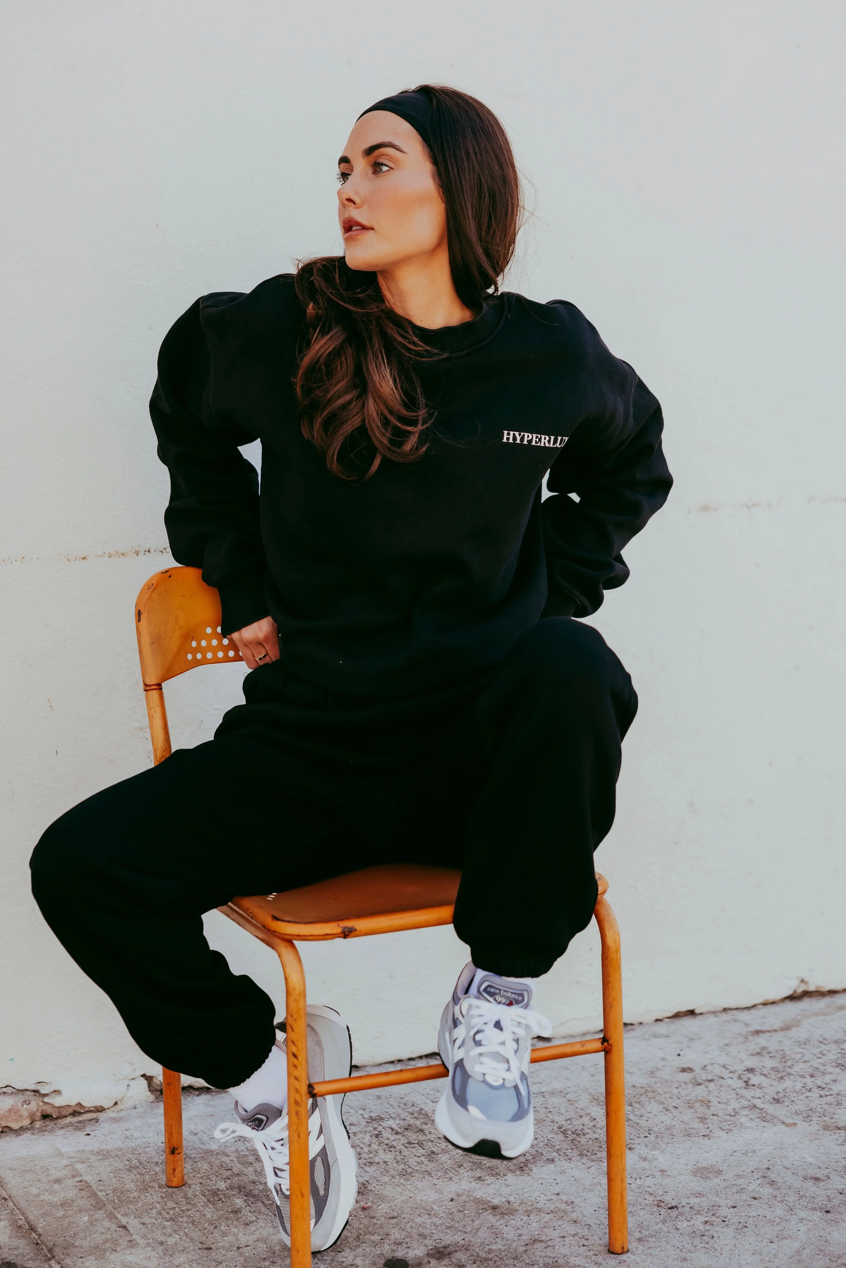 HyperLuxe Logo Sweatpants- Black