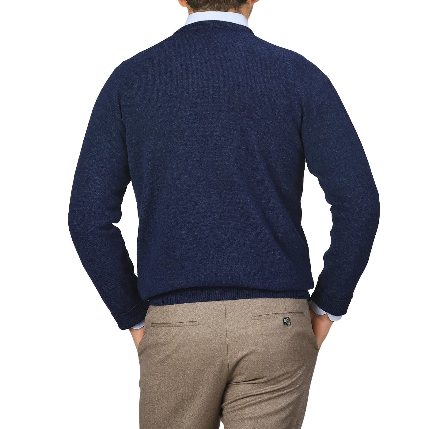 Indigo Blue Lambswool V-Neck