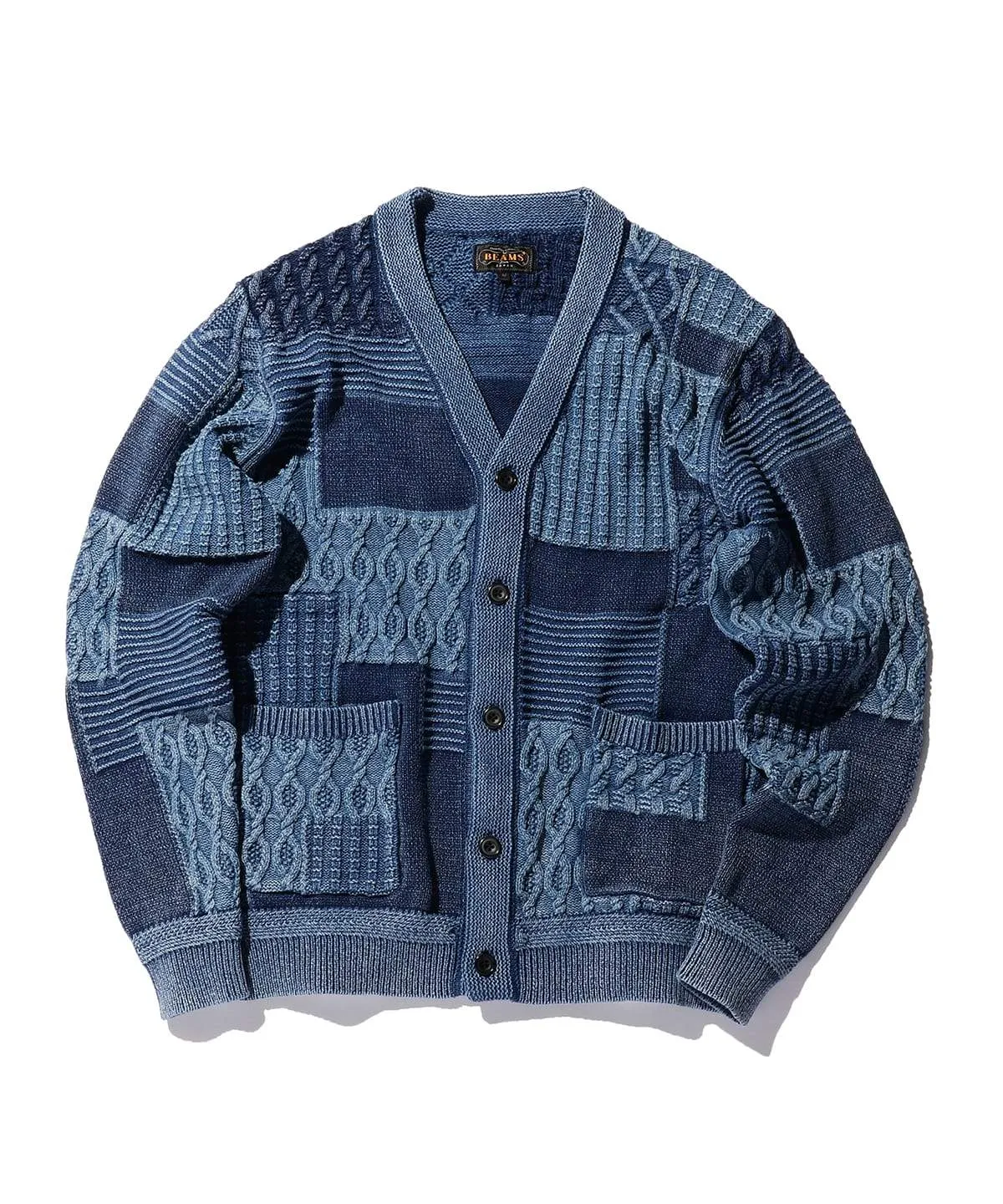 Indigo Patchwork Cardigan