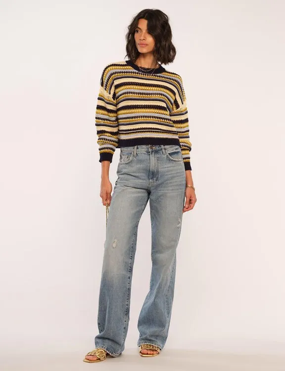Indigo Striped Feliz Sweater