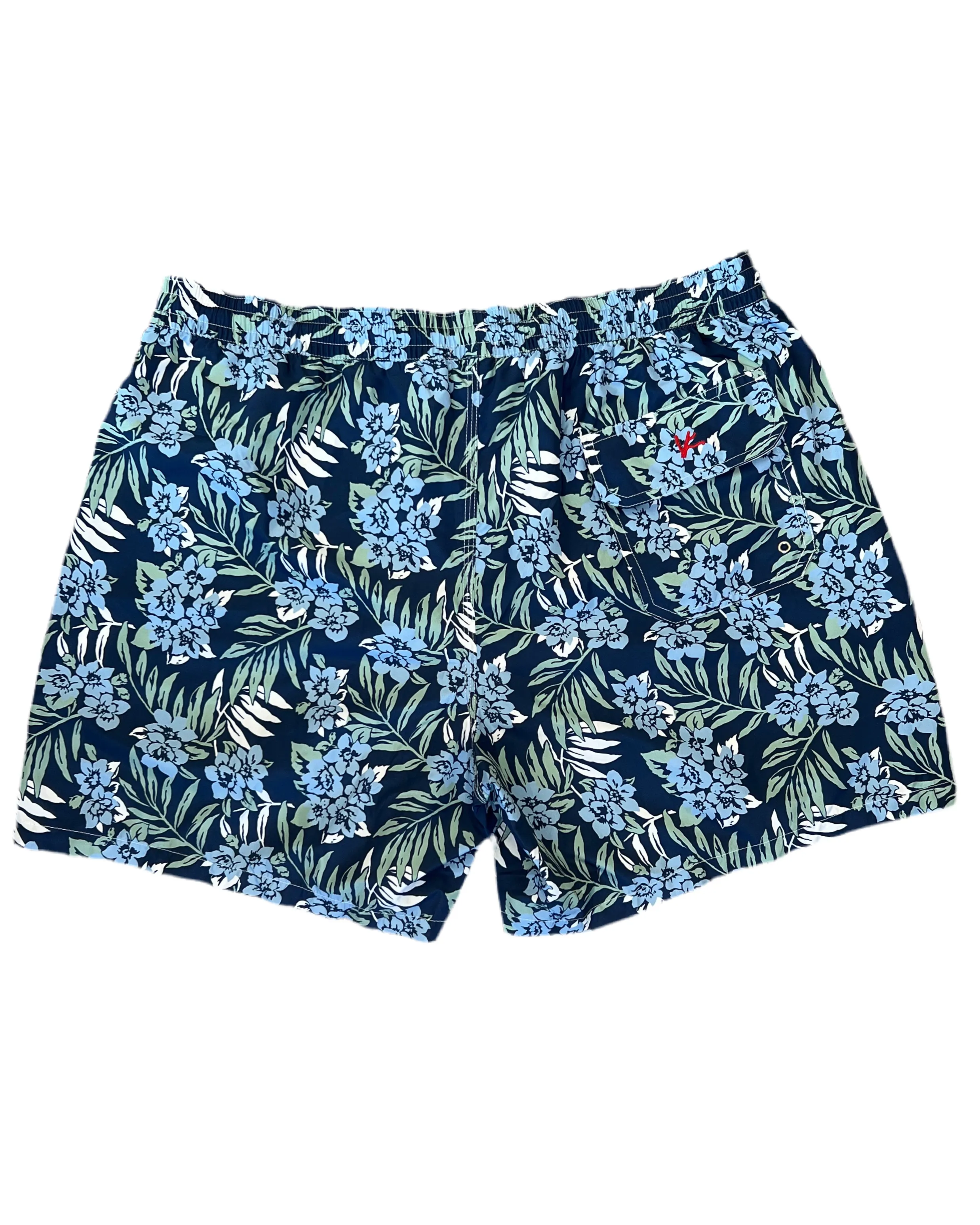 Isaia Green Blue Mens Floral Swim Trunk