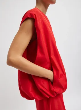Italian Sporty Nylon Sleevless Vest in Lava