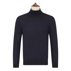 Keiran Navy Roll Neck Jumper