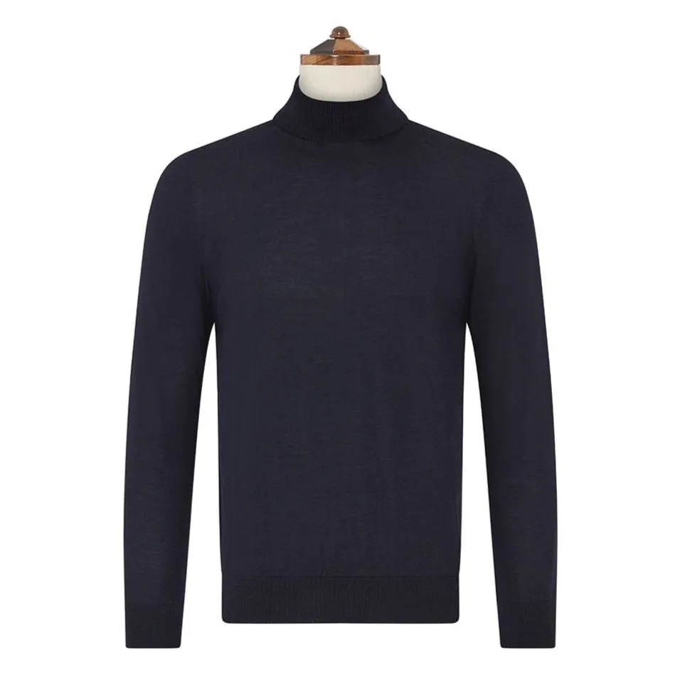 Keiran Navy Roll Neck Jumper