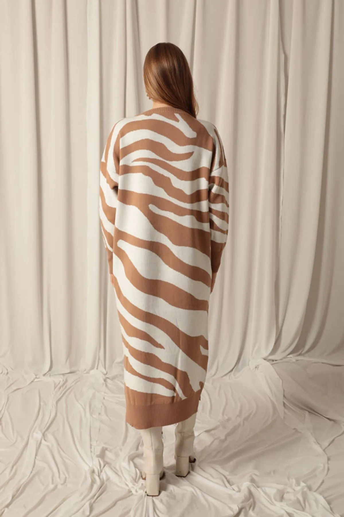KKT Knitwear Fabric Women's Maxi Tan Dress - Bern