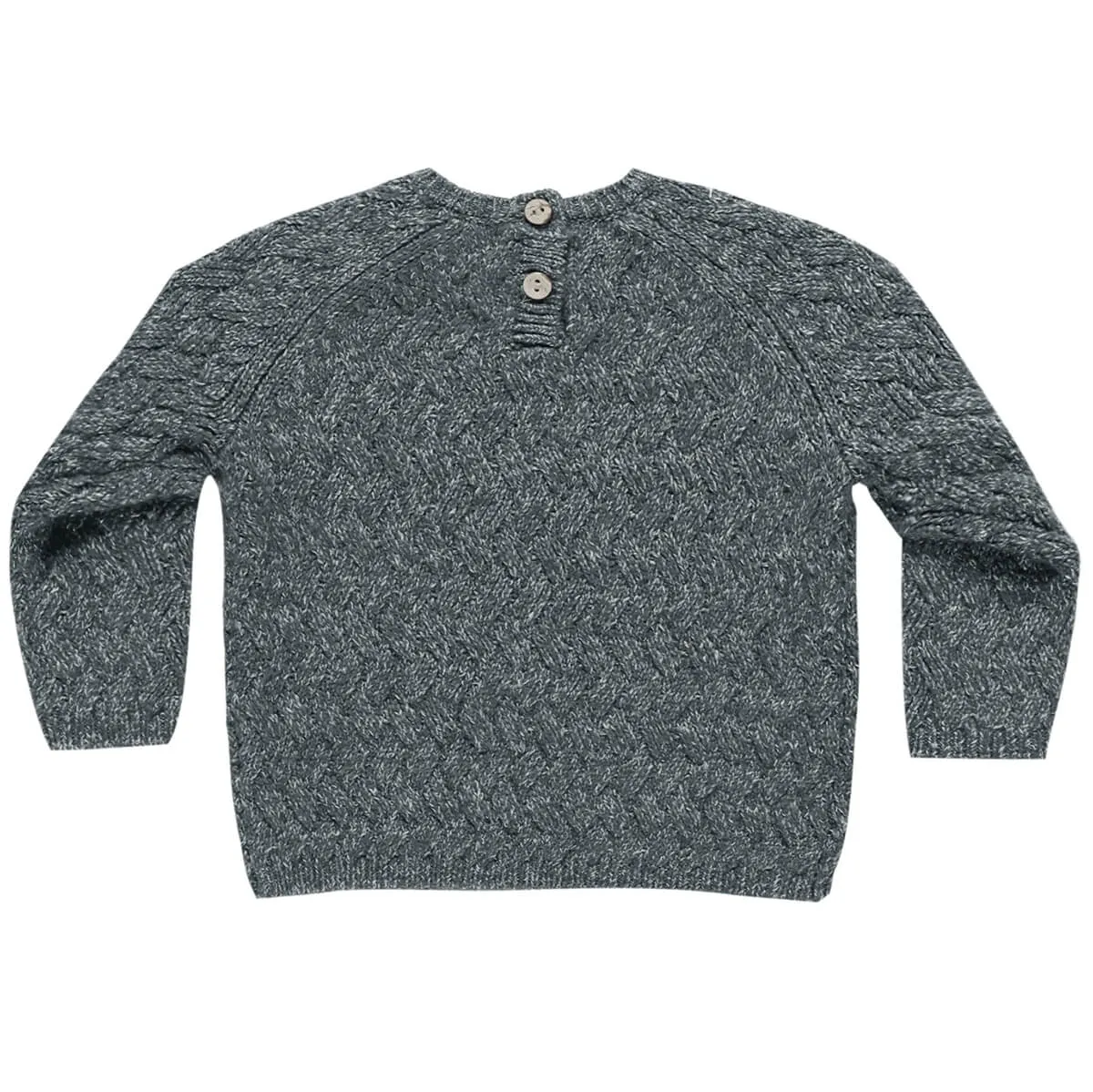 Knit Sweater in Heathered Indigo by Quincy Mae