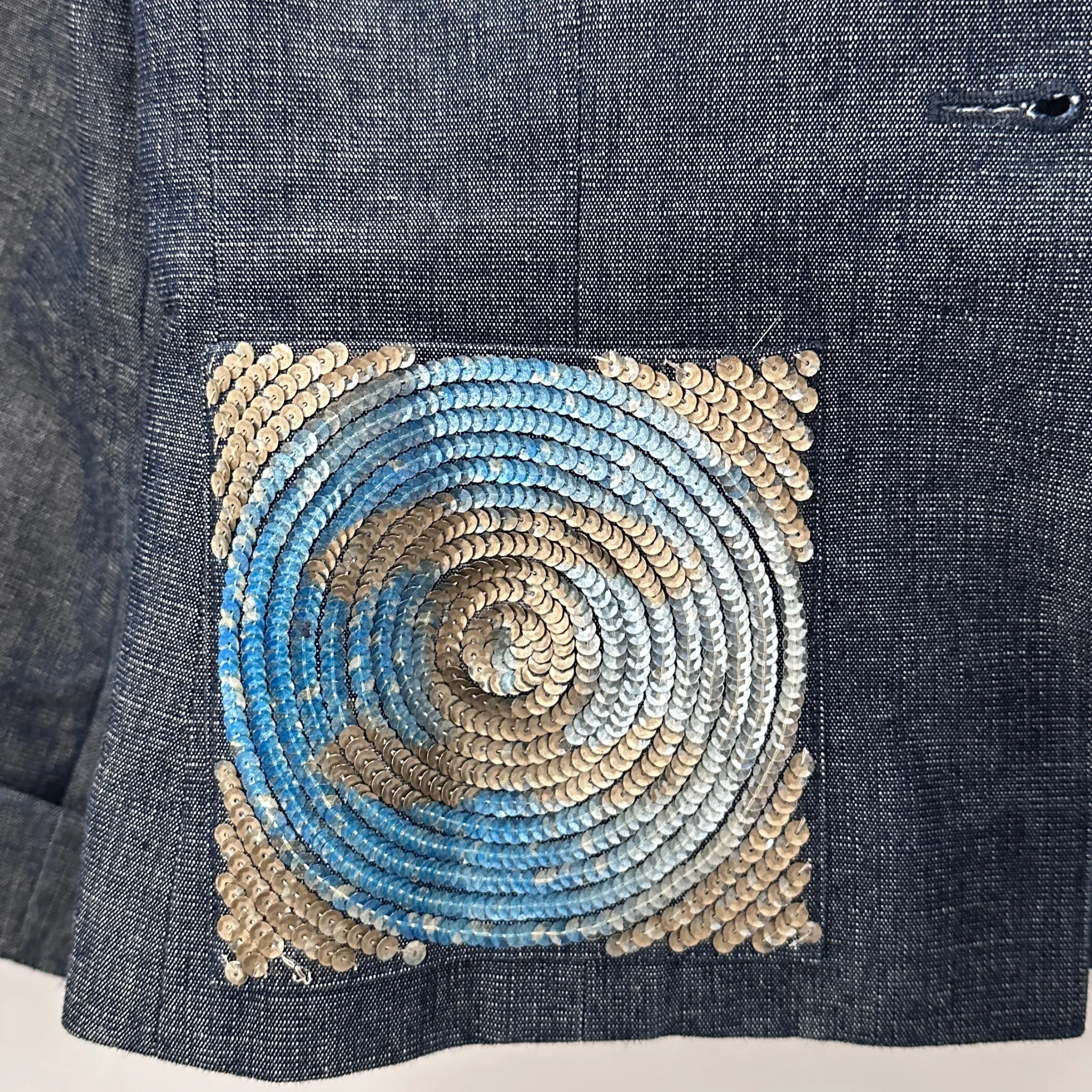 Logo Sequins Embellished Trucker Jacket Set (Pre-loved)