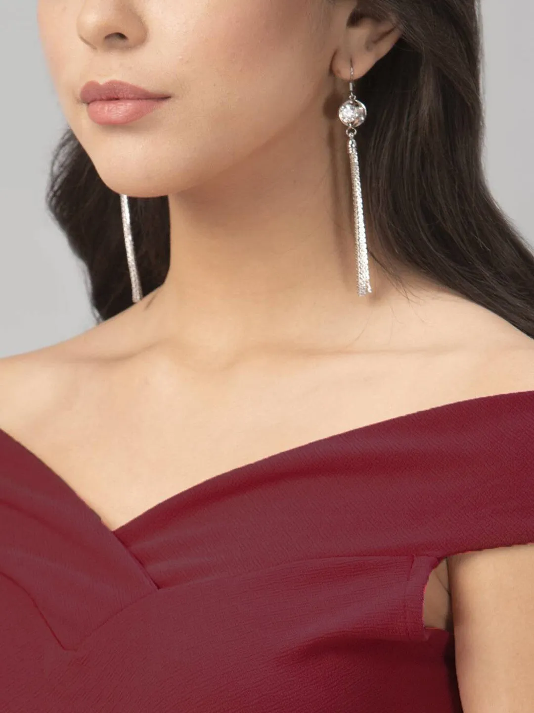 Maroon Muse Off-Shoulder Dress
