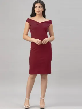 Maroon Muse Off-Shoulder Dress
