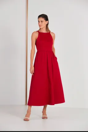 Midi Dress Bow Back