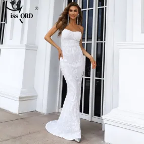 Missord Long Party Dress Sexy Off Shoulder Sequined Floor Length