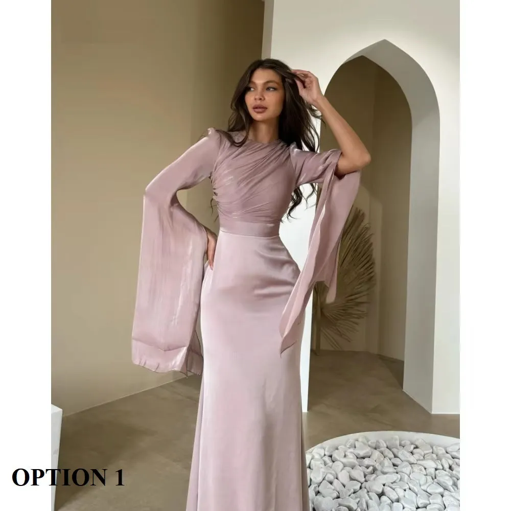 New Elegant Charming Mermaid Cap Sleeves O-Neck Floor Length Formal Occasion Prom Party Dress CODE: KAR3634