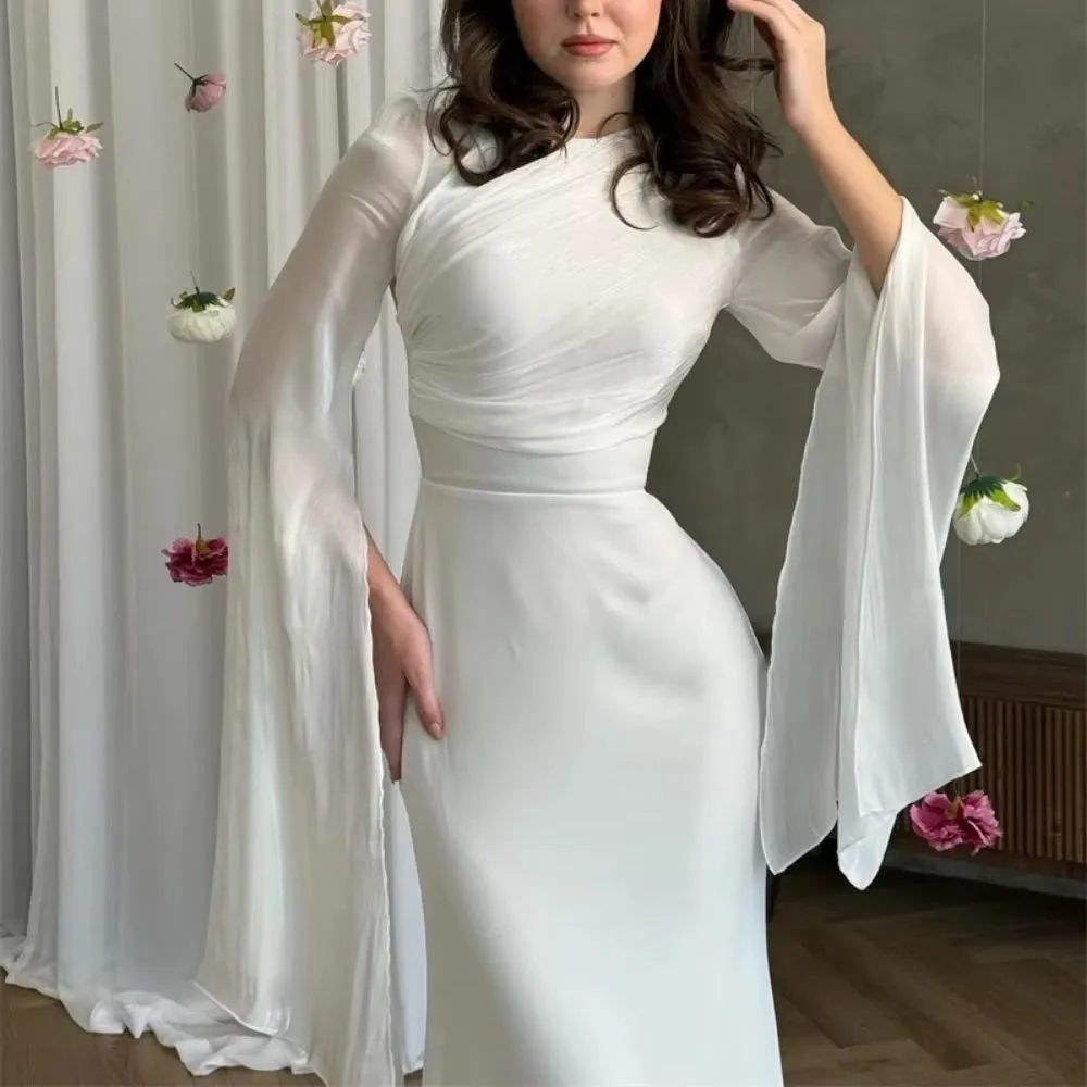 New Elegant Charming Mermaid Cap Sleeves O-Neck Floor Length Formal Occasion Prom Party Dress CODE: KAR3634