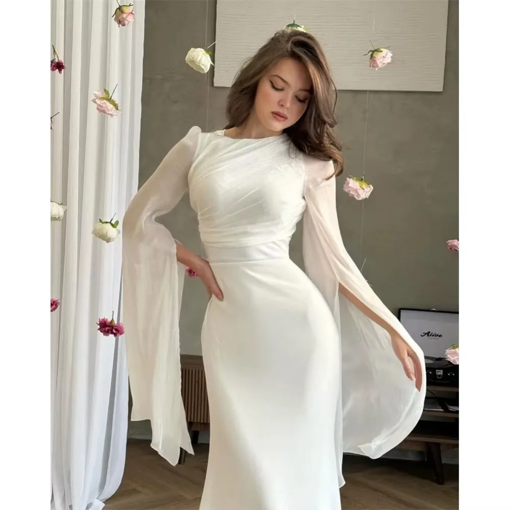 New Elegant Charming Mermaid Cap Sleeves O-Neck Floor Length Formal Occasion Prom Party Dress CODE: KAR3634