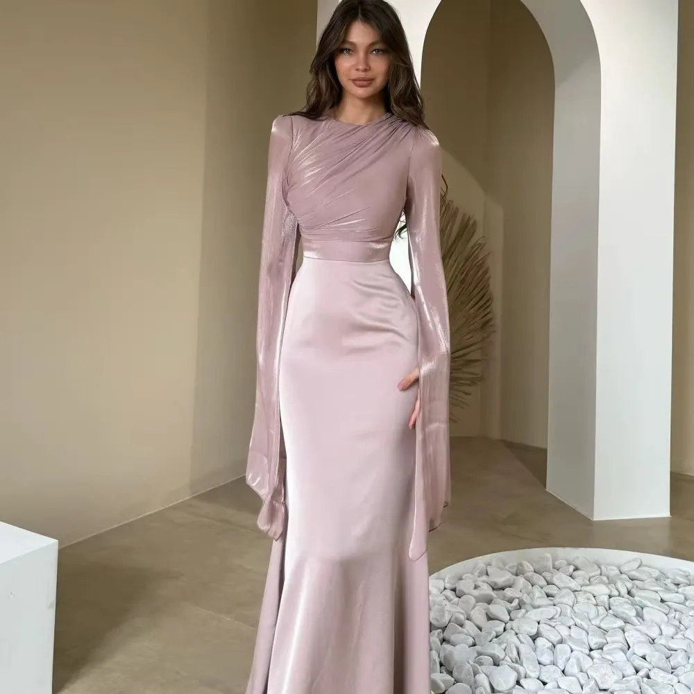 New Elegant Charming Mermaid Cap Sleeves O-Neck Floor Length Formal Occasion Prom Party Dress CODE: KAR3634