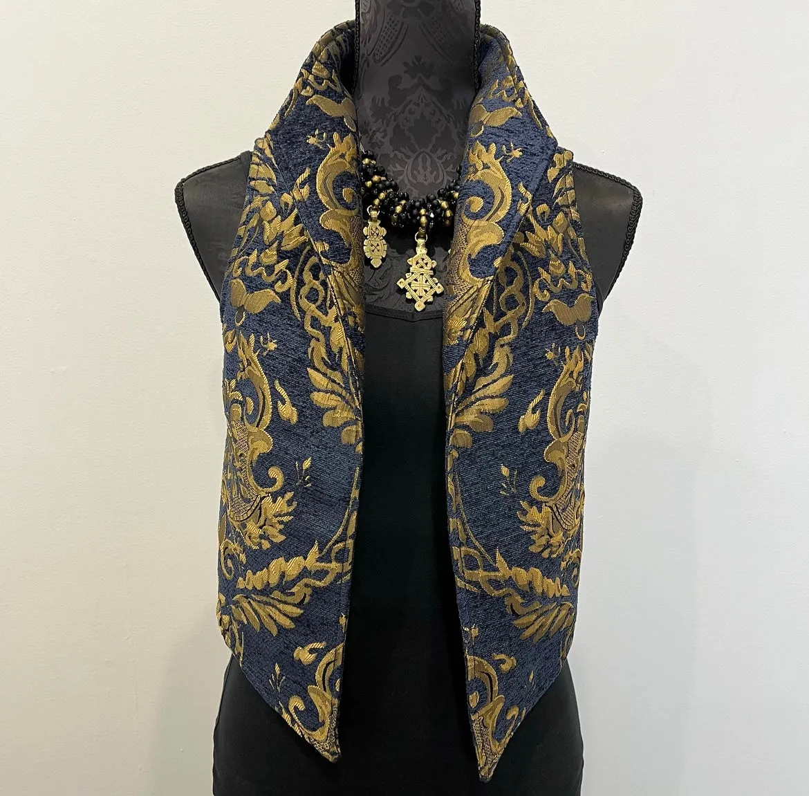 Nikita Vest - Luxe royal jacquard