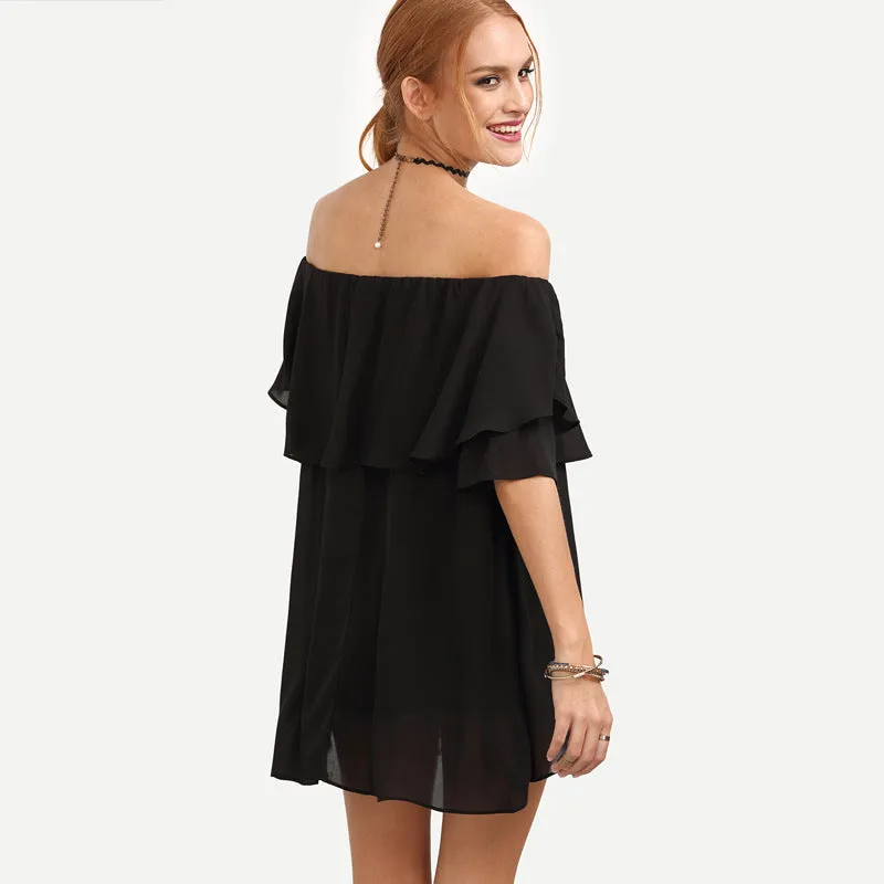 Off Shoulder Layered Chiffon Top