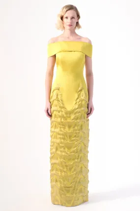 Off-Shoulder Ruched Gown