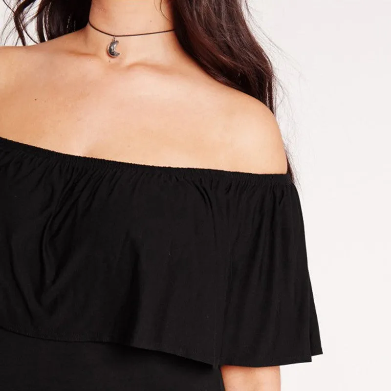 Off The Shoulder Black Dress