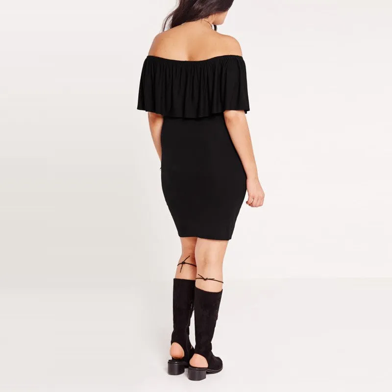 Off The Shoulder Black Dress