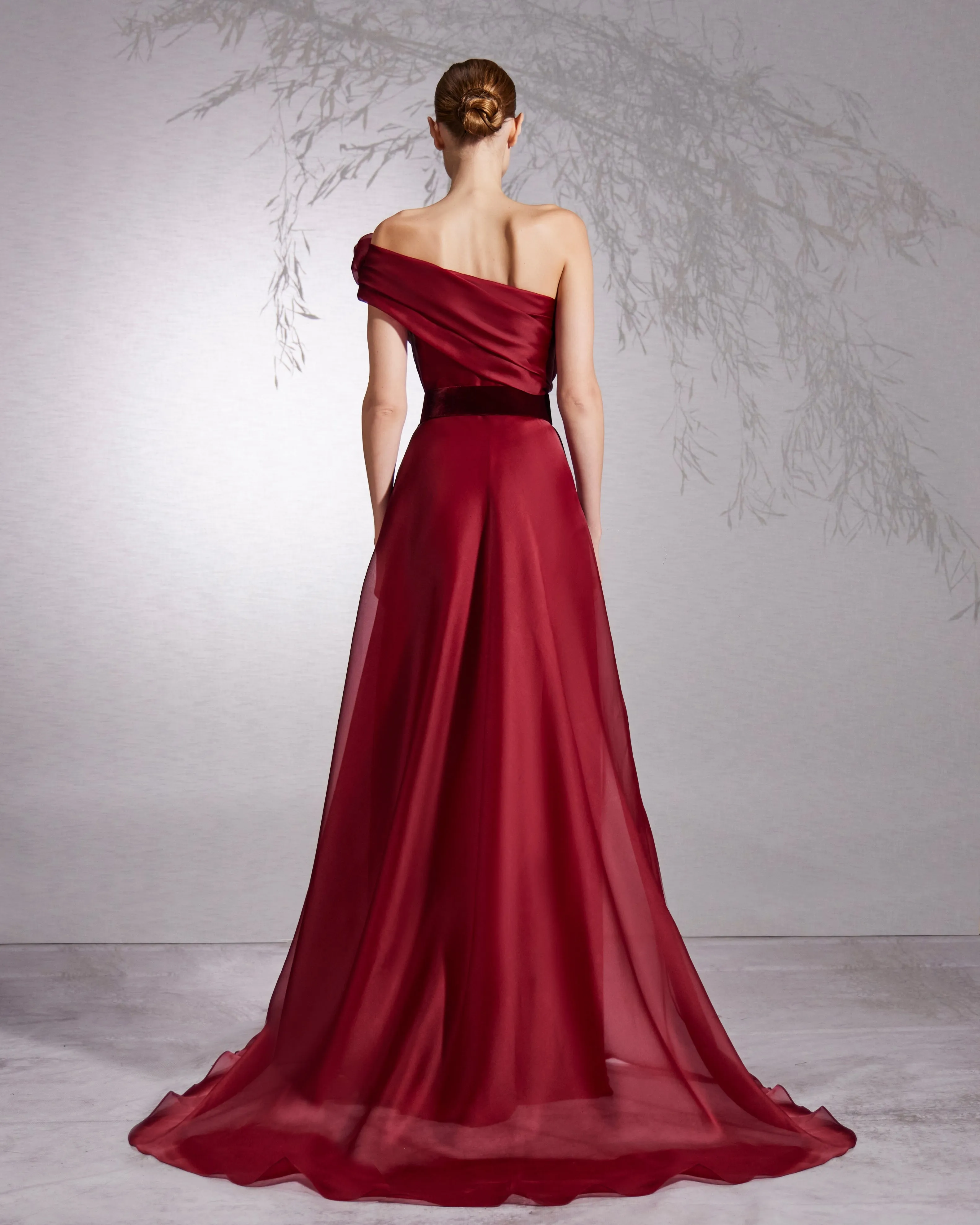 Off The Shoulder Draped Sleeves Dress