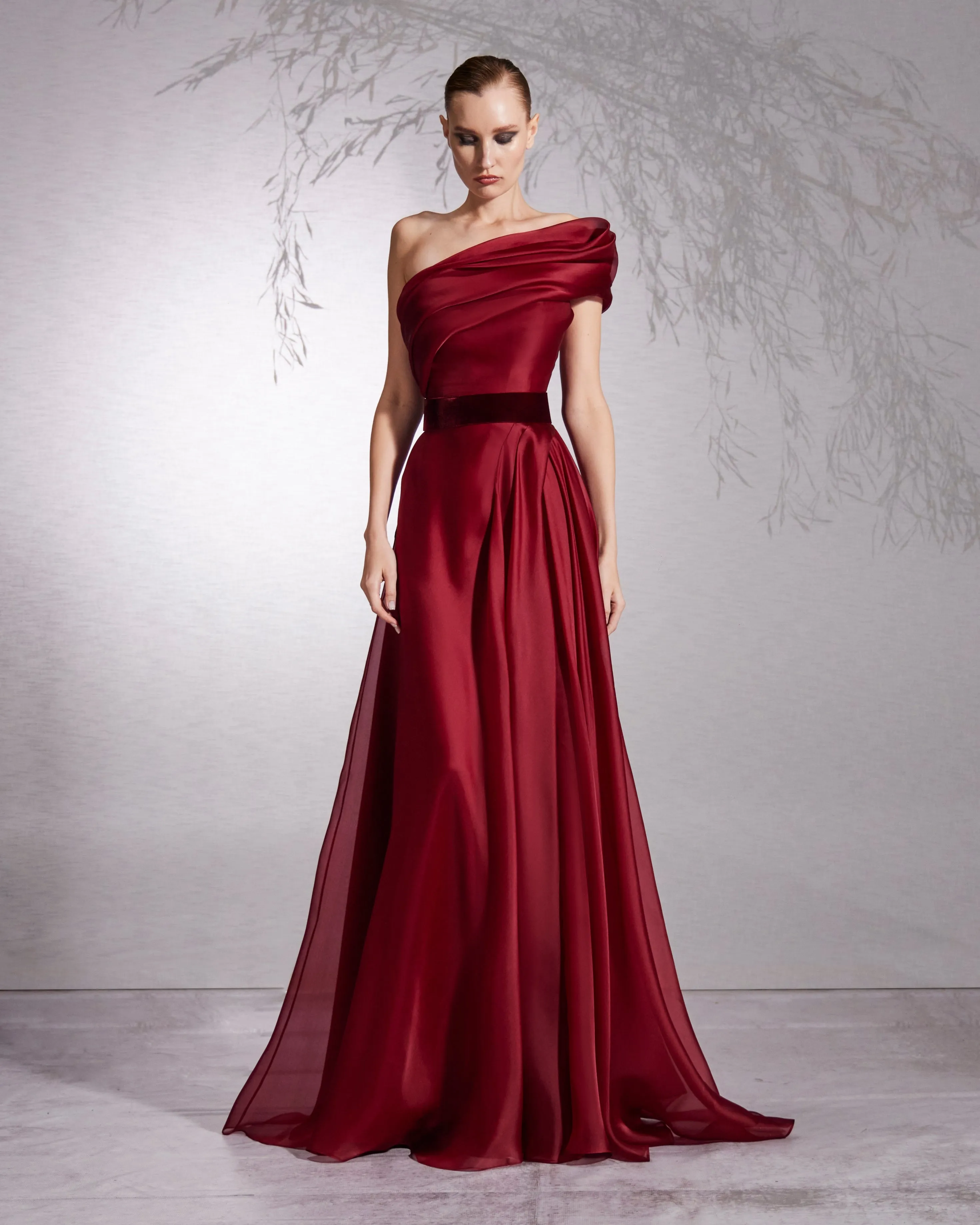 Off The Shoulder Draped Sleeves Dress