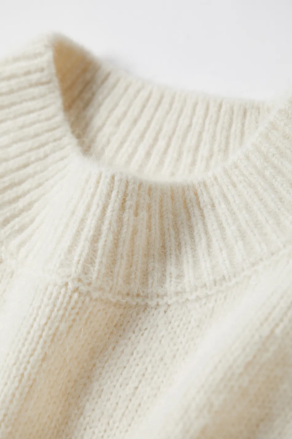 Oversized Half Mock Neck Wool Alpaca Sweater