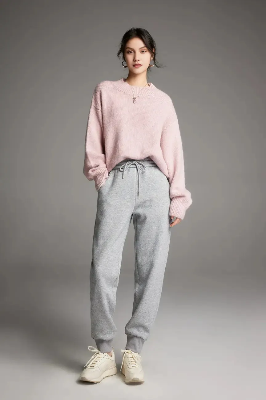 Oversized Half Mock Neck Wool Alpaca Sweater