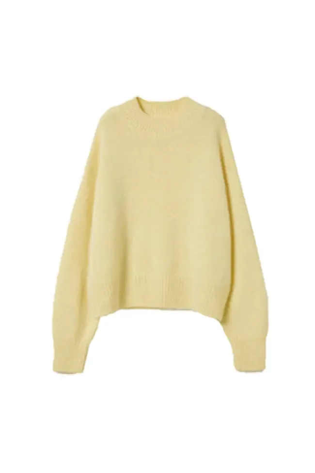 Oversized Half Mock Neck Wool Alpaca Sweater