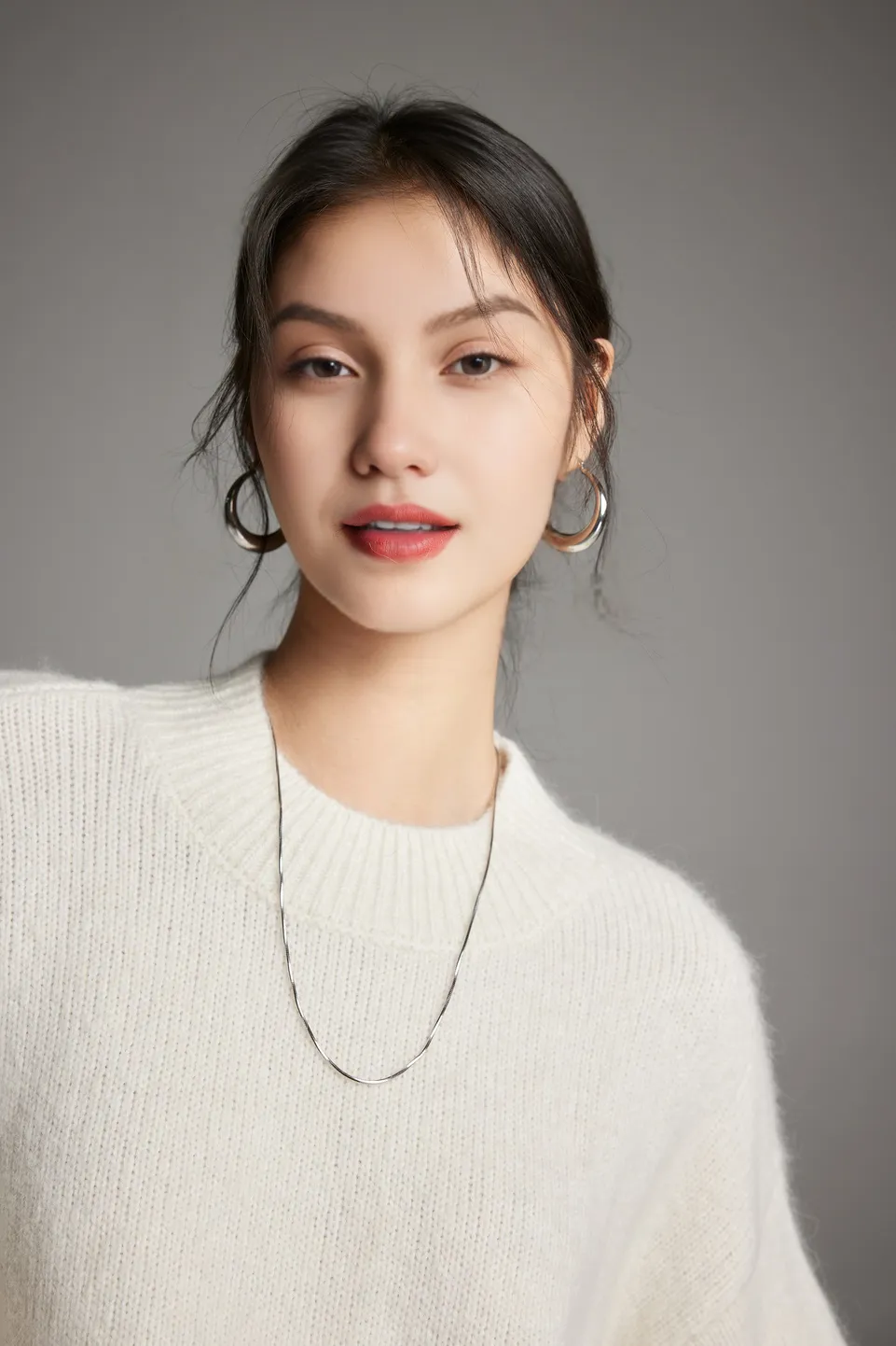 Oversized Half Mock Neck Wool Alpaca Sweater