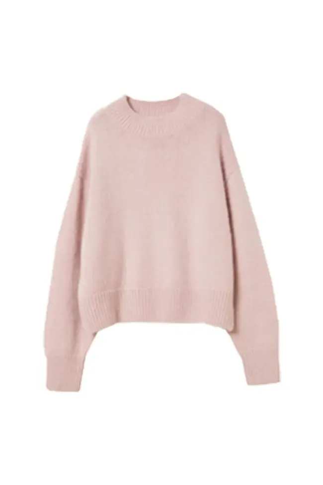 Oversized Half Mock Neck Wool Alpaca Sweater