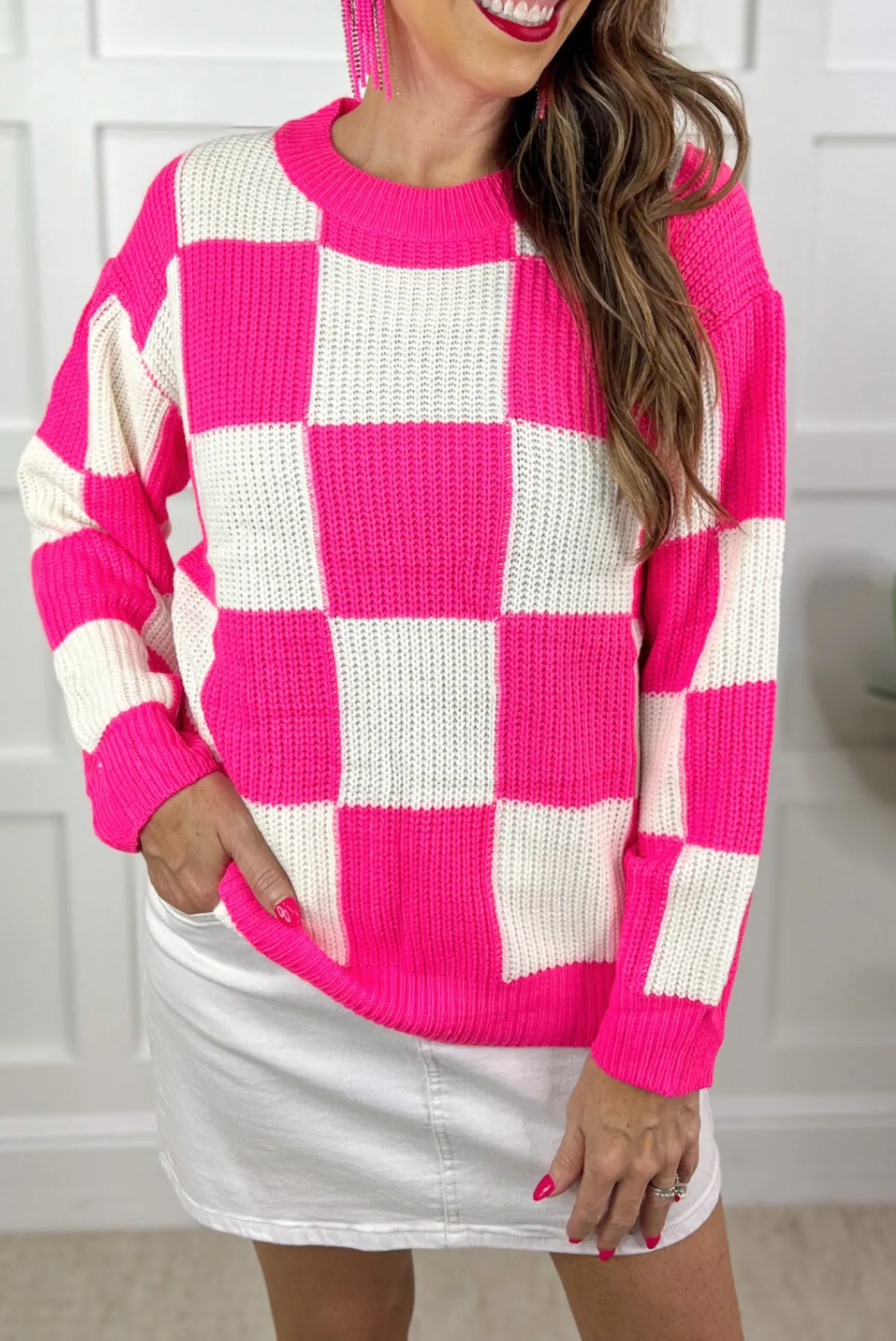 Paisley Checkered Sweater