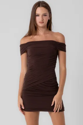 Paisley Off Shoulder Mini Dress