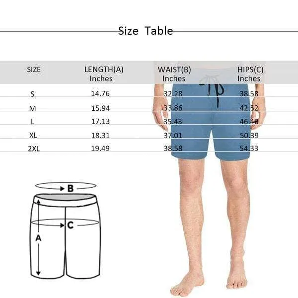 Personalized Swim Trunks with Face on Them Custom Purple Gorgeous Men's Quick Dry Swim Shorts