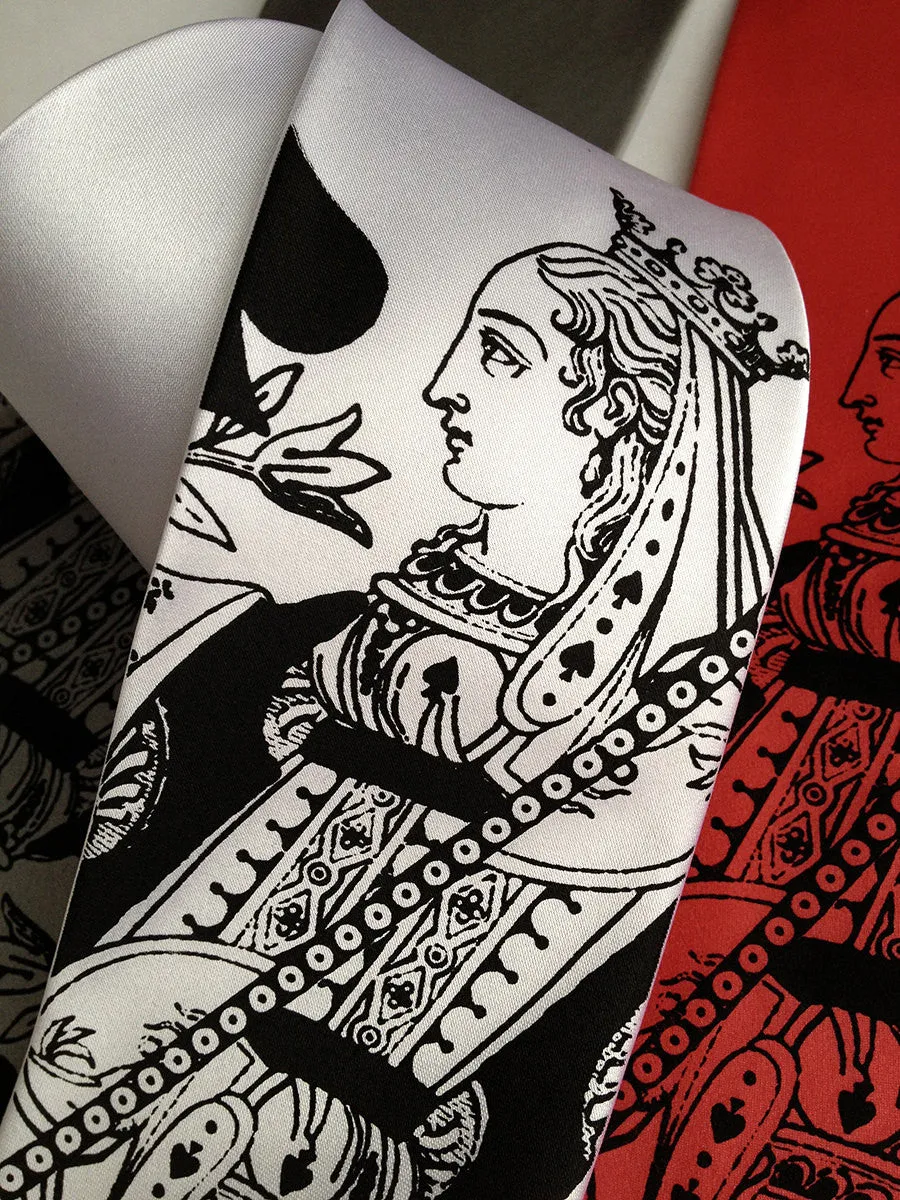 Playing Card Necktie. "Poker Face" Queen tie