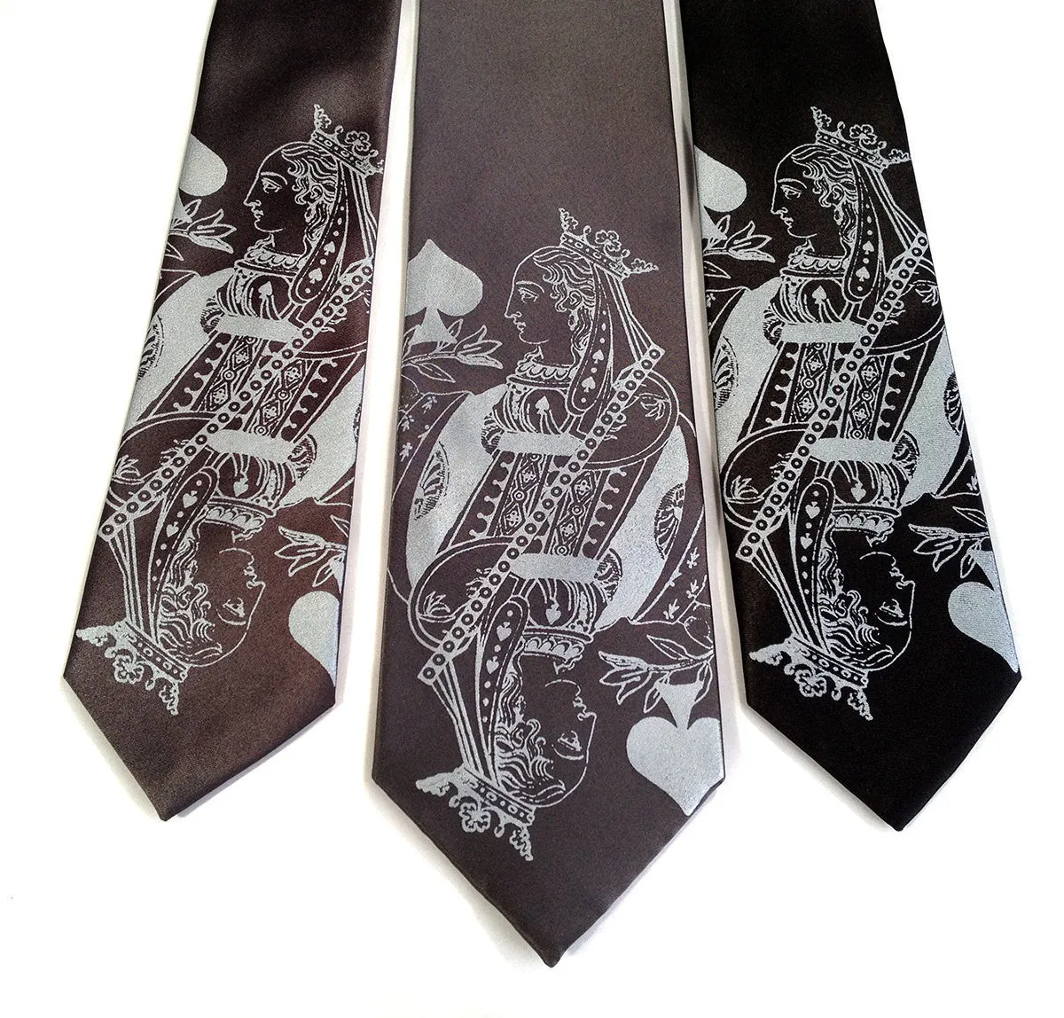 Playing Card Necktie. "Poker Face" Queen tie