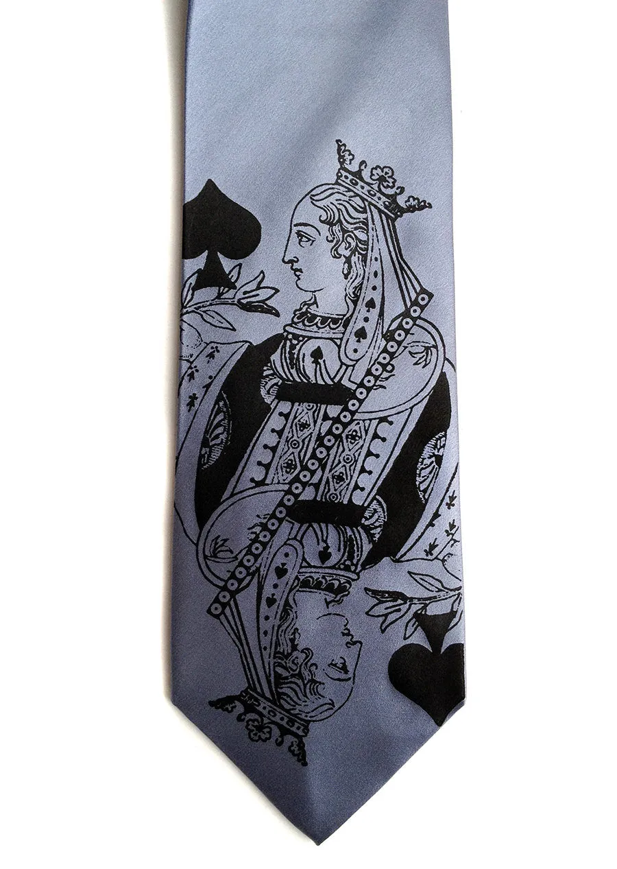 Playing Card Necktie. "Poker Face" Queen tie
