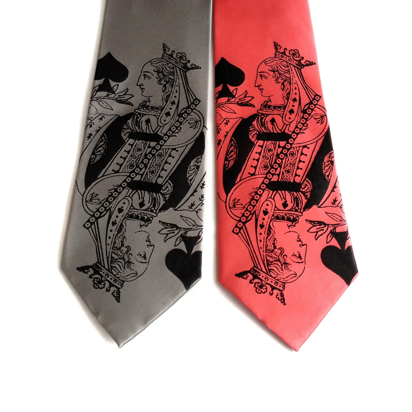 Playing Card Necktie. "Poker Face" Queen tie