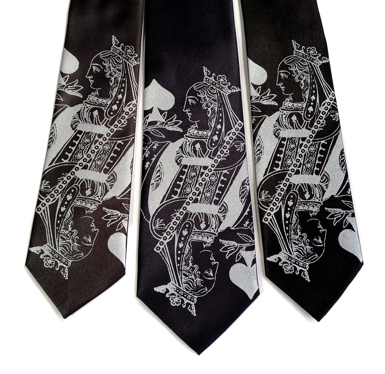 Playing Card Necktie. "Poker Face" Queen tie