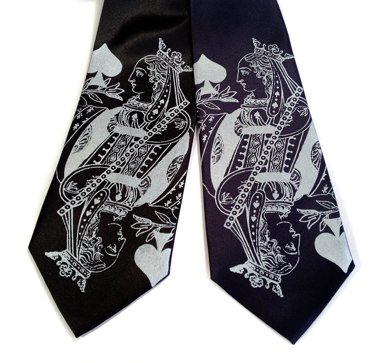 Playing Card Necktie. "Poker Face" Queen tie