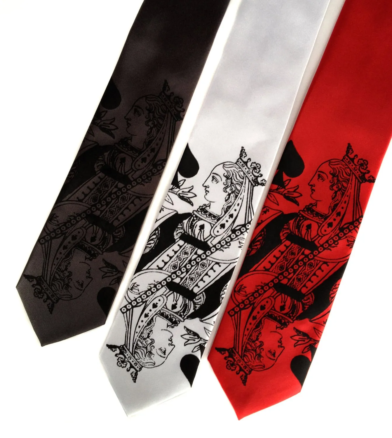 Playing Card Necktie. "Poker Face" Queen tie