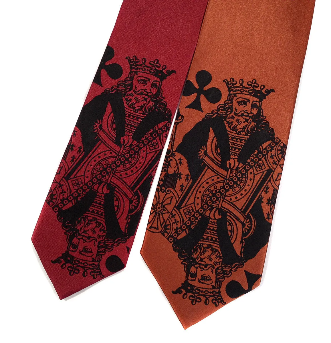 Playing Card Silk Necktie. "Poker Face" King tie