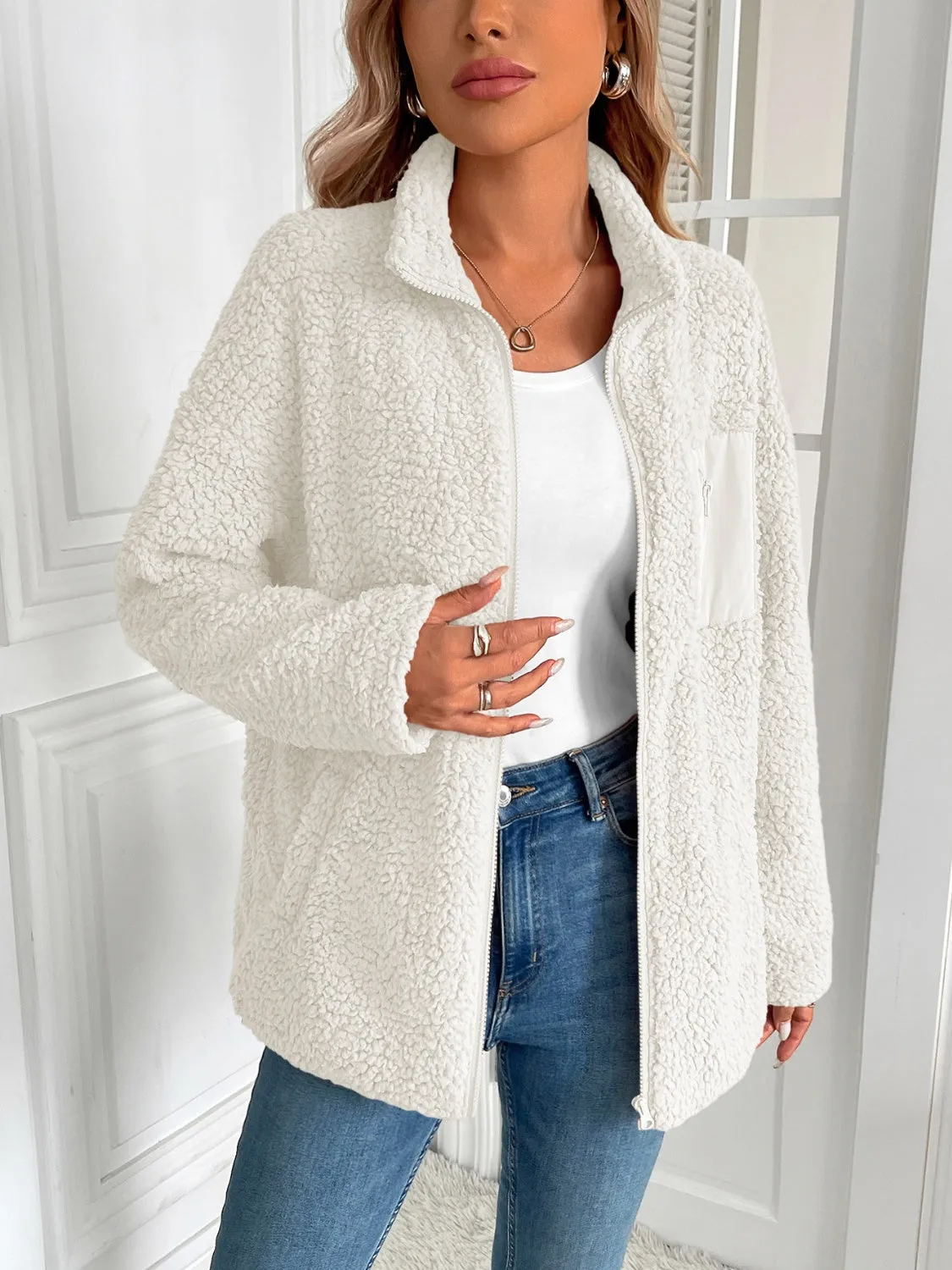 PRE-ORDER: Ivy Lane Zip Up Long Sleeve Fuzzy Jacket