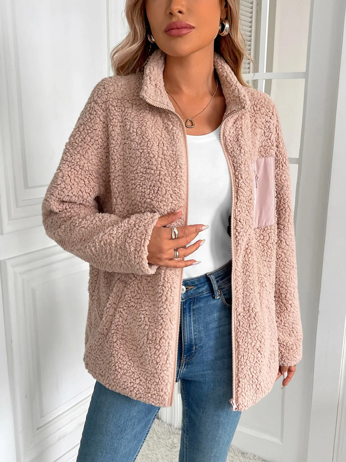 PRE-ORDER: Ivy Lane Zip Up Long Sleeve Fuzzy Jacket