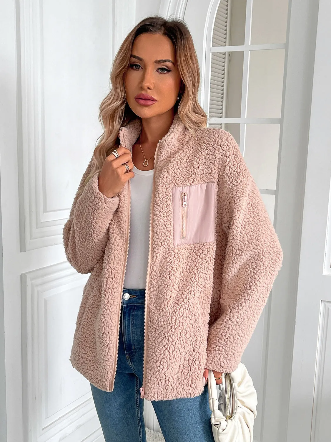PRE-ORDER: Ivy Lane Zip Up Long Sleeve Fuzzy Jacket