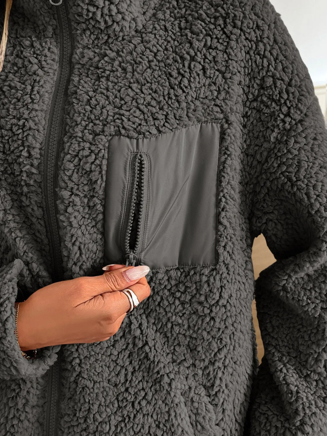 PRE-ORDER: Ivy Lane Zip Up Long Sleeve Fuzzy Jacket