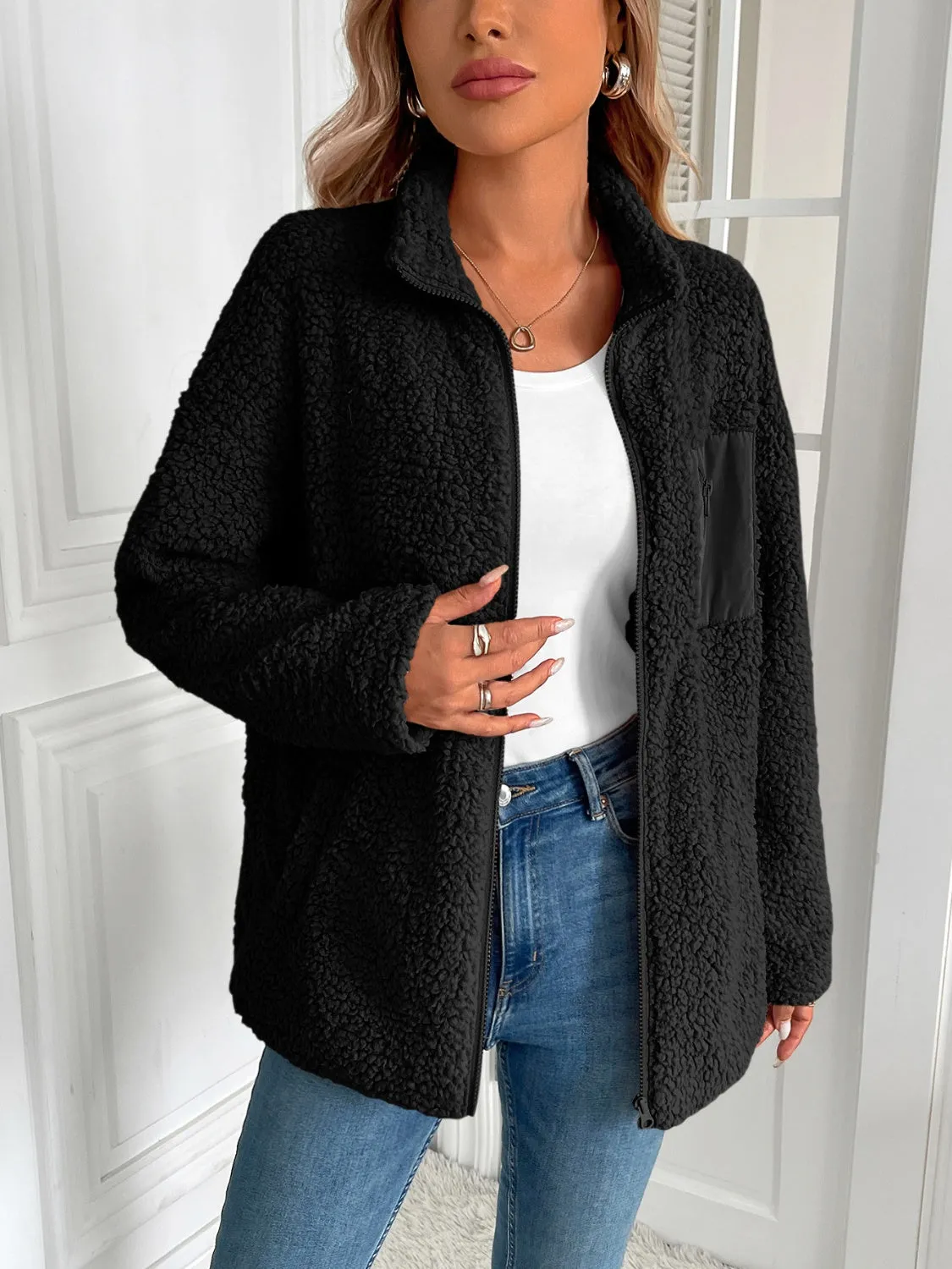PRE-ORDER: Ivy Lane Zip Up Long Sleeve Fuzzy Jacket