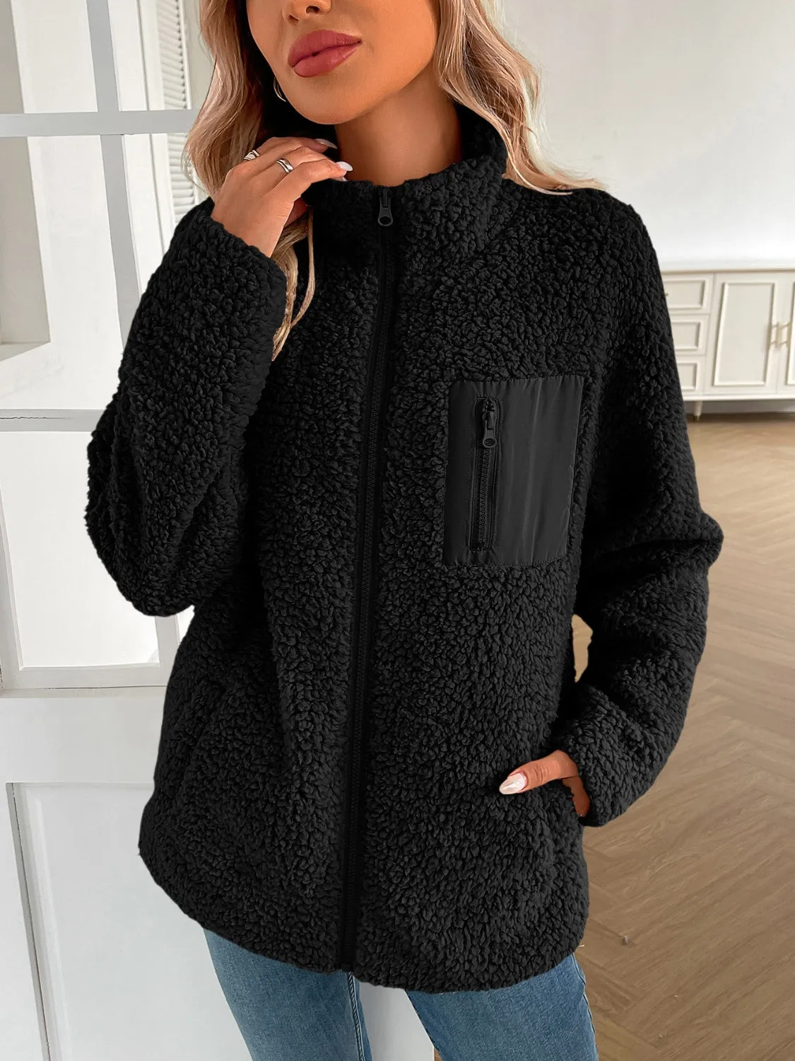 PRE-ORDER: Ivy Lane Zip Up Long Sleeve Fuzzy Jacket