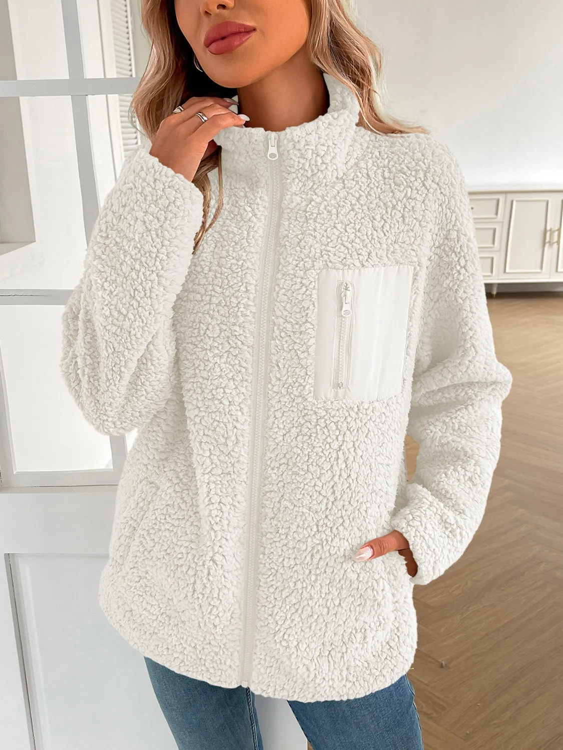 PRE-ORDER: Ivy Lane Zip Up Long Sleeve Fuzzy Jacket